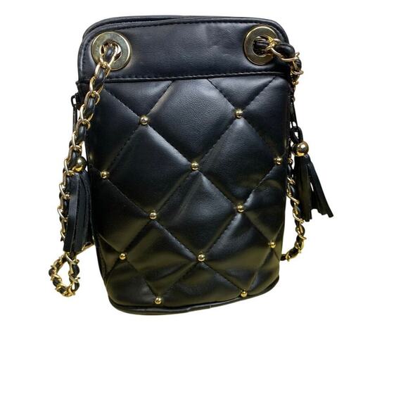 Y & S Quilted Faux Leather Studded Crossbody Bag - Picture 4 of 11